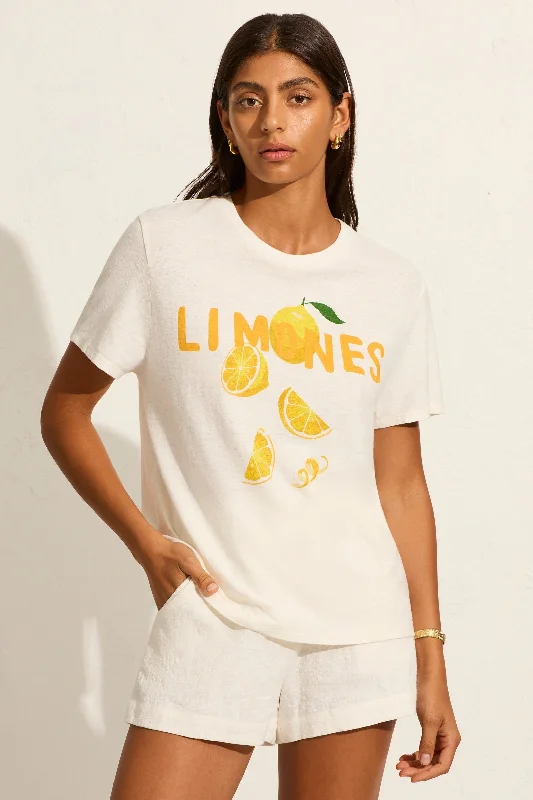 AUGUSTE THE LABEL Womens Lemons Classic Tee - Off White