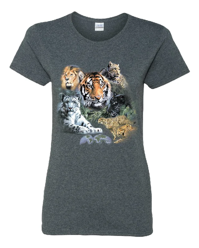 Women's Big Cats T-Shirt (Tiger. lion and other big cats)