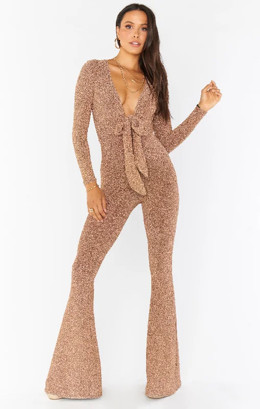 Martina Wrap Jumpsuit ~ Gold Shimmy Shine