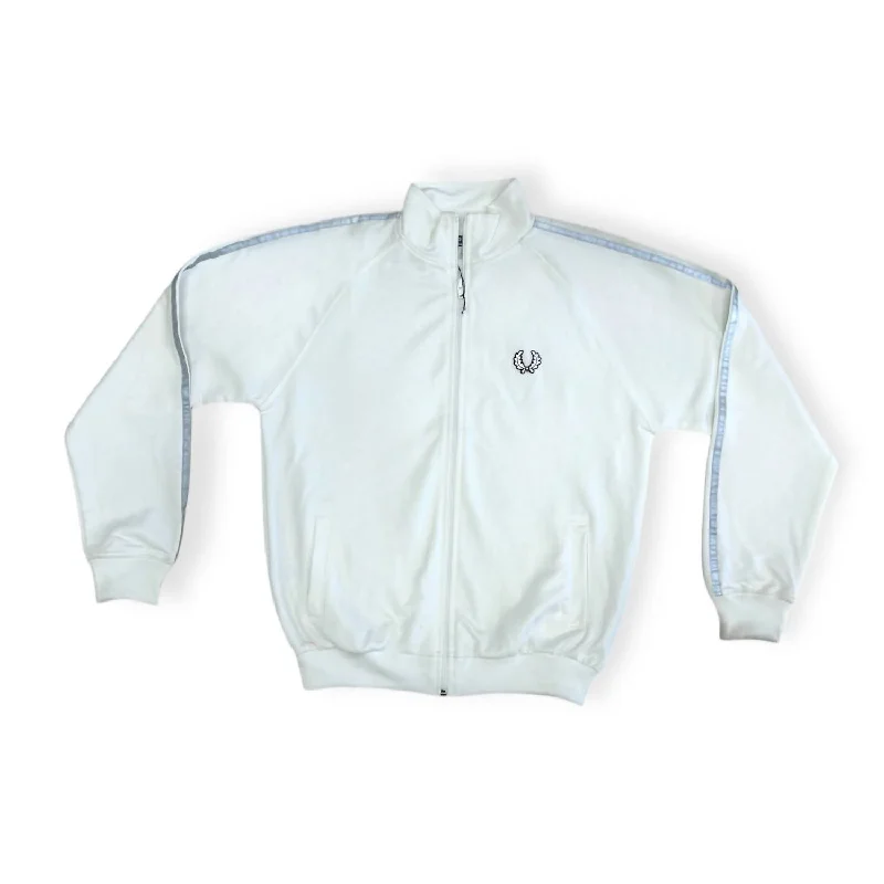 Men's Track Jacket In White/light Blue