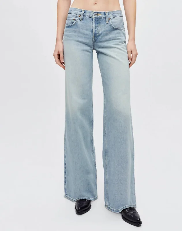 Mid Rise Wide Leg Jeans In Mojave