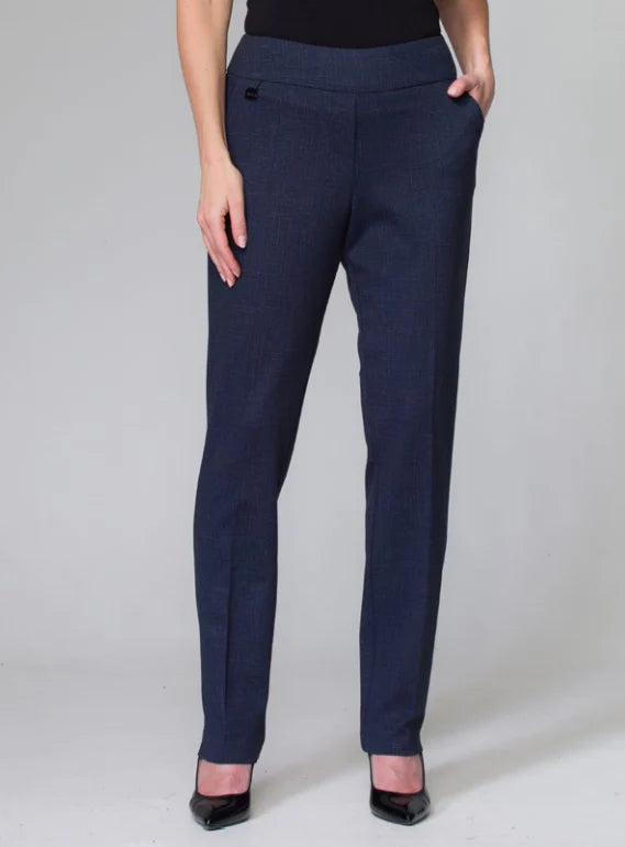 Lasania Navy Grey Pull On Elastic Waist Pants - 308