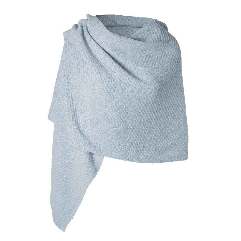 Lambswool Shawl- Light Blue