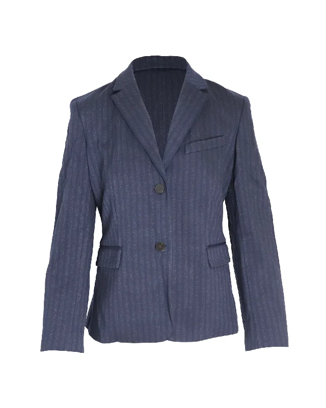 Theory Stripe Blazer in Navy Blue Viscose